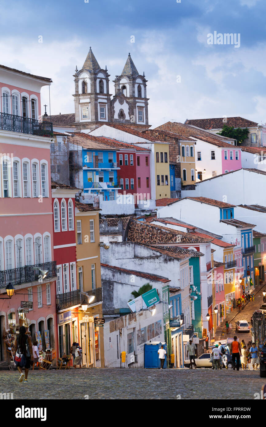 Salvador - die UNESCO aufgeführt portugiesischen kolonialen Zentrum rund um den Pelourinho Stockfoto