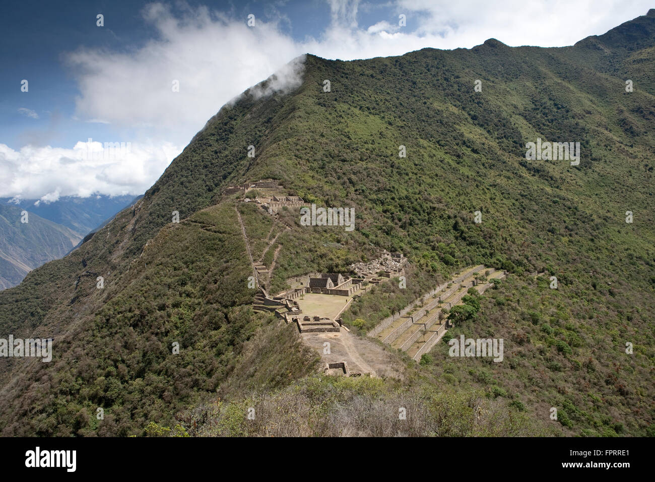 Geographie/Reisen, Amerika, Südamerika, Peru, Apurimac, Inca Stadt von Choquequirao; Inca-Denkmal, errichtet von Topa Inca Stockfoto