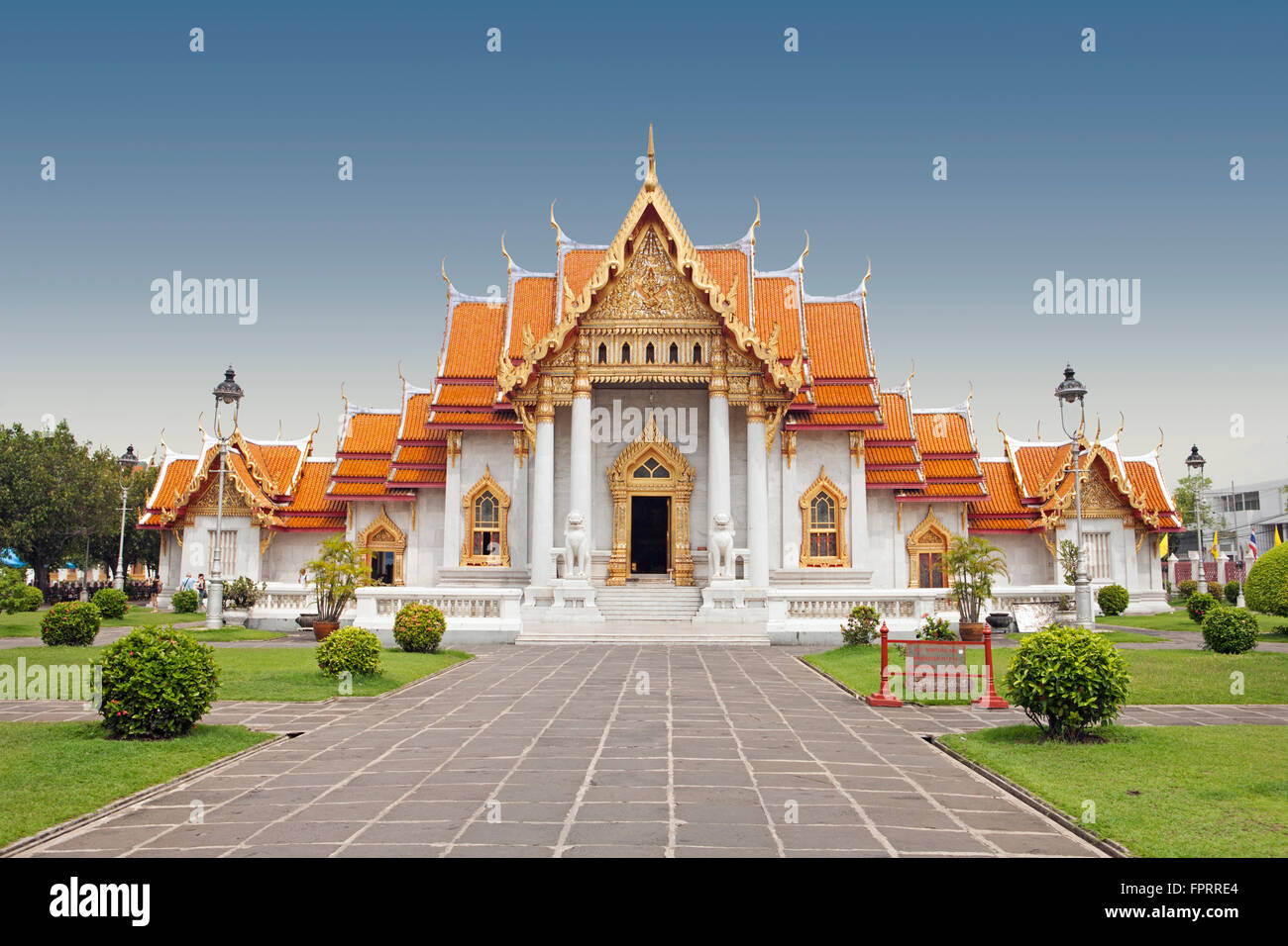 Asien, Süd-Ost-Asien, Thailand, Bangkok, buddhistische Architektur, die Marmor-Tempel, Wat Benchamabophit, königlichen Kloster Stockfoto