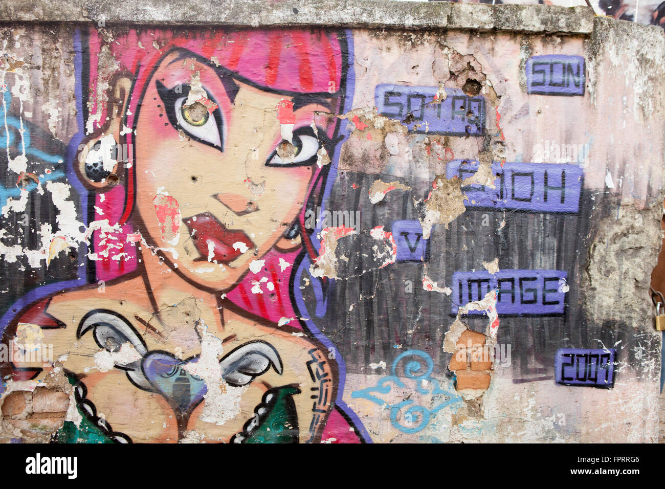 Street-Art in Vila Madalena, São Paulo, Brasilien Stockfoto