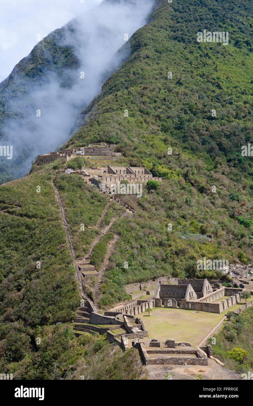 Geographie/Reisen, Amerika, Südamerika, Peru, Apurimac, Inca Stadt von Choquequirao; Inca-Denkmal, errichtet von Topa Inca in t Stockfoto