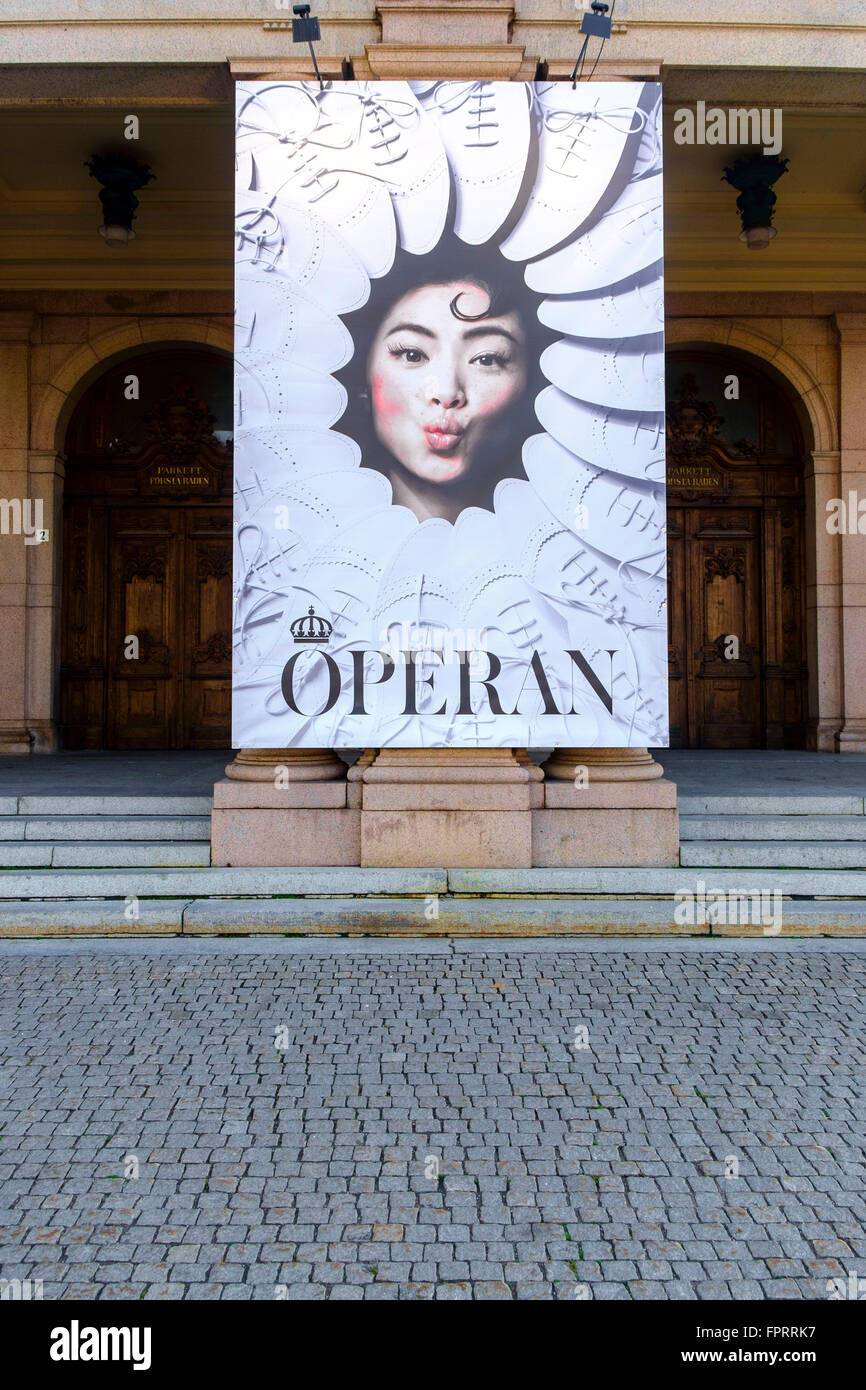 Die Königliche Oper (Kungliga Operan), befindet sich der Gustav Adolfs Torg gegenüber dem Ministerium für auswärtige Angelegenheiten auf Stockfoto