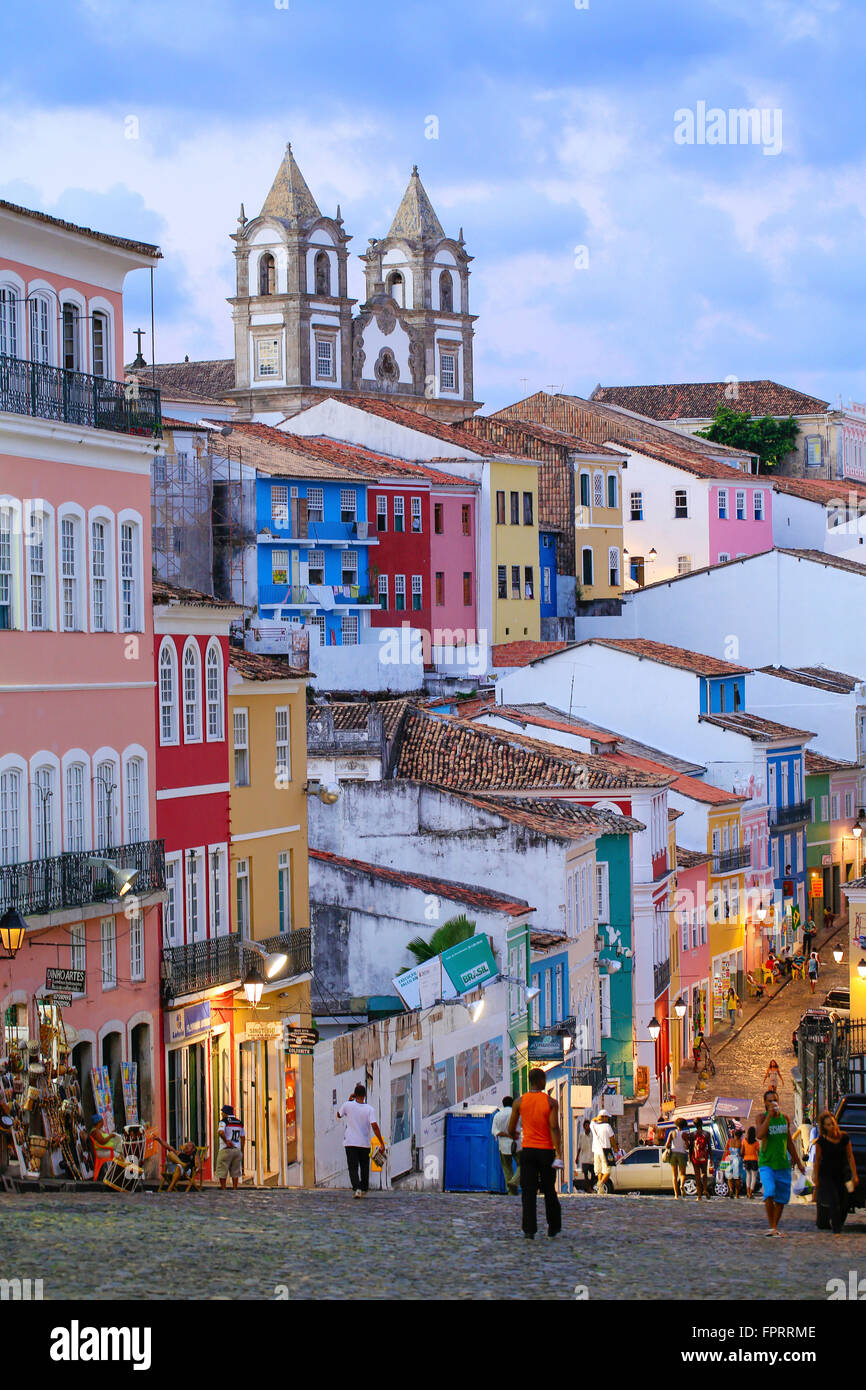 Geographie/Reisen, Amerika, Südamerika, Brasilien, Bahia, Salvador, gepflasterten Gassen in der Altstadt Stockfoto