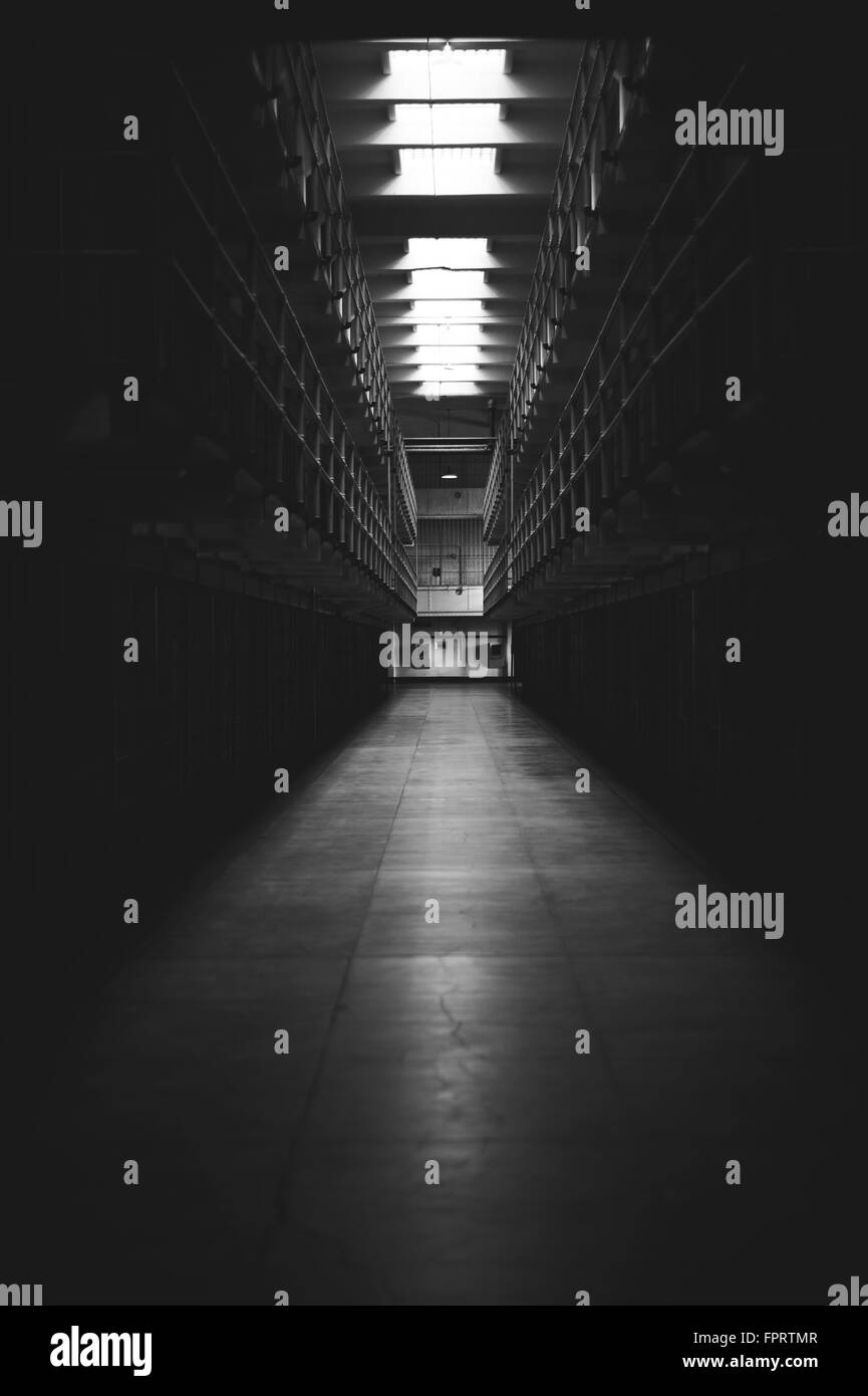 Zellenblock auf Alcatraz Stockfoto