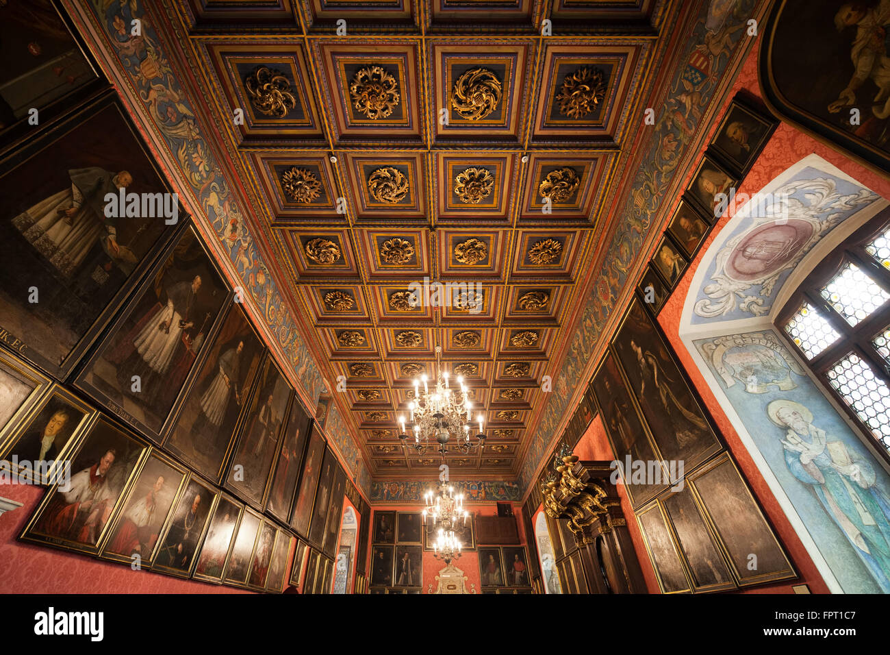 Polen, Krakau, Collegium Maius, Museum der Jagiellonen-Universität, Aula, alten Theologen Vortragsraum Stockfoto