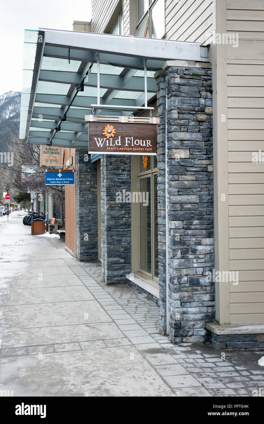Die wilde Mehl Bio Café und Coffee-Shop Banff Kanada Stockfoto