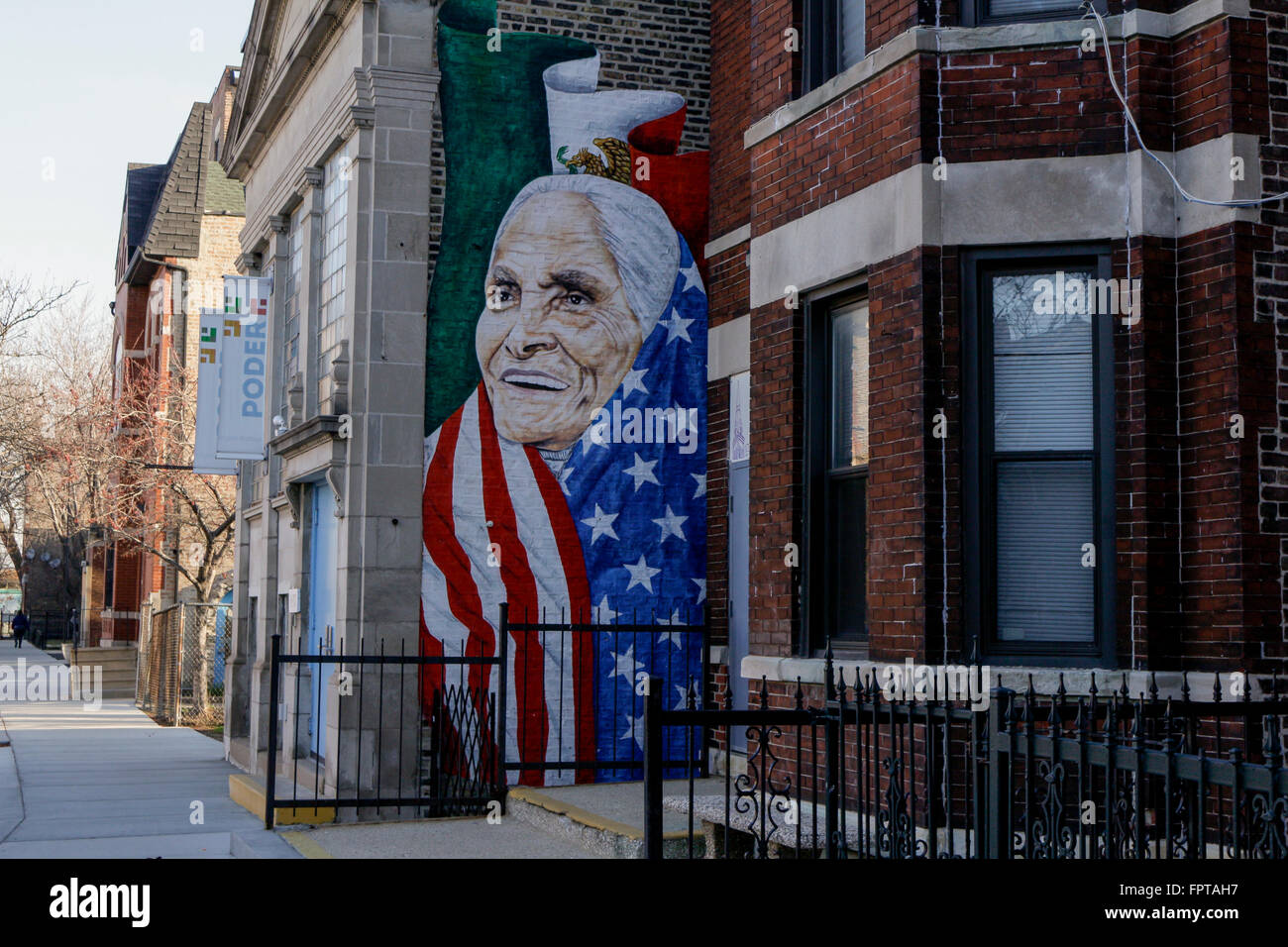 Poder Learning Center. Pilsen Nachbarschaft, Chicago, Illinois. Stockfoto