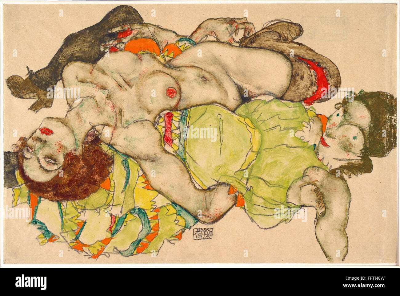 Egon Schiele - weibliche Liebhaber - 1915 Stockfoto