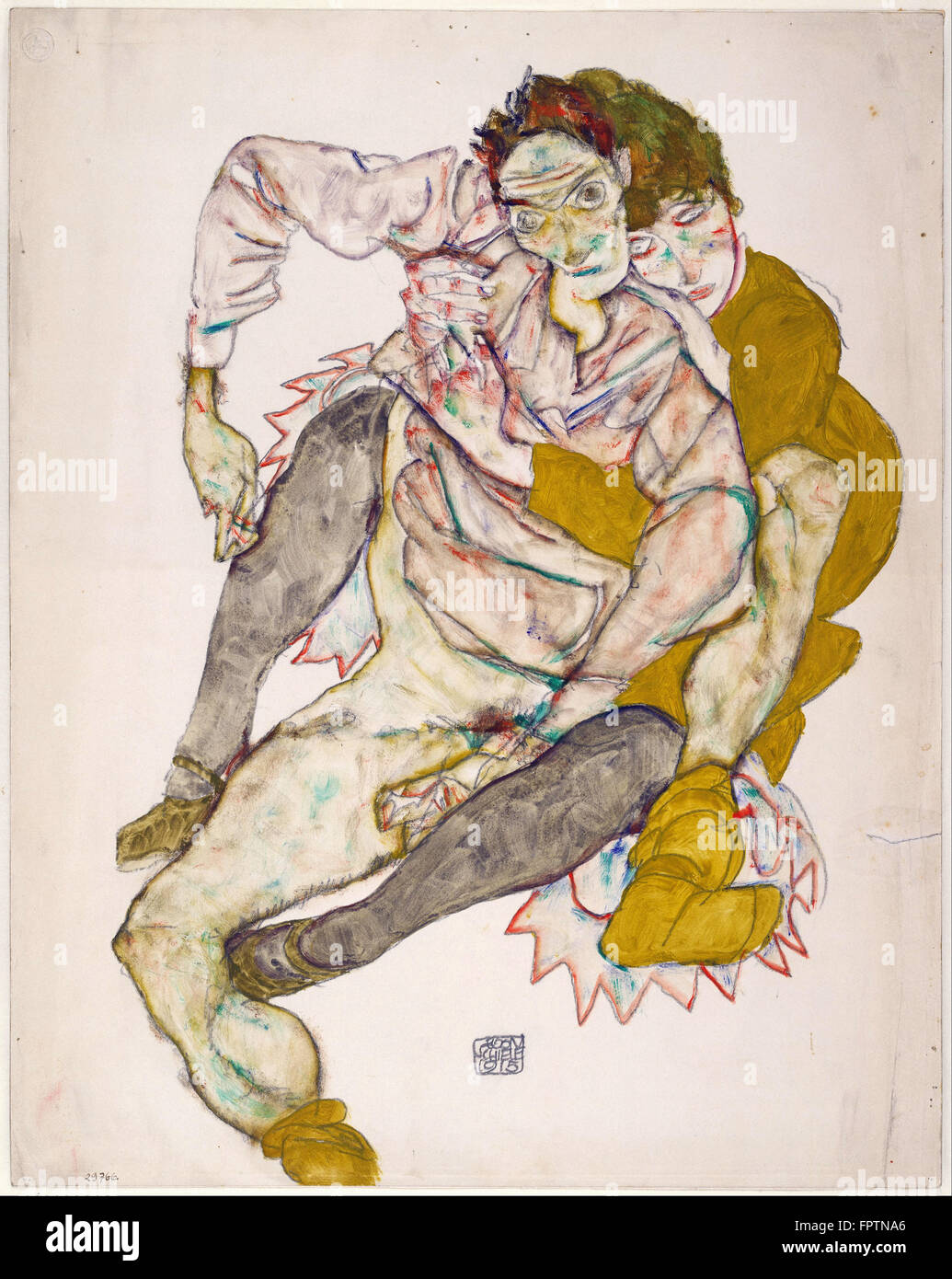 Egon Schiele - sitzenden paar - 1915 Stockfoto