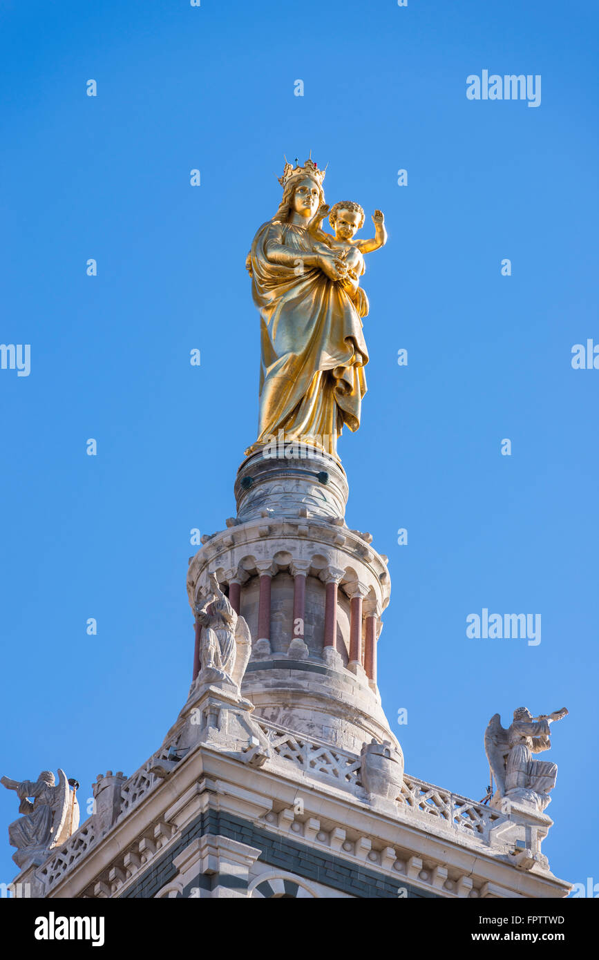 Notre Dame De La Garde, Marseille, Bouches-du-Rhône, 13, Stockfoto