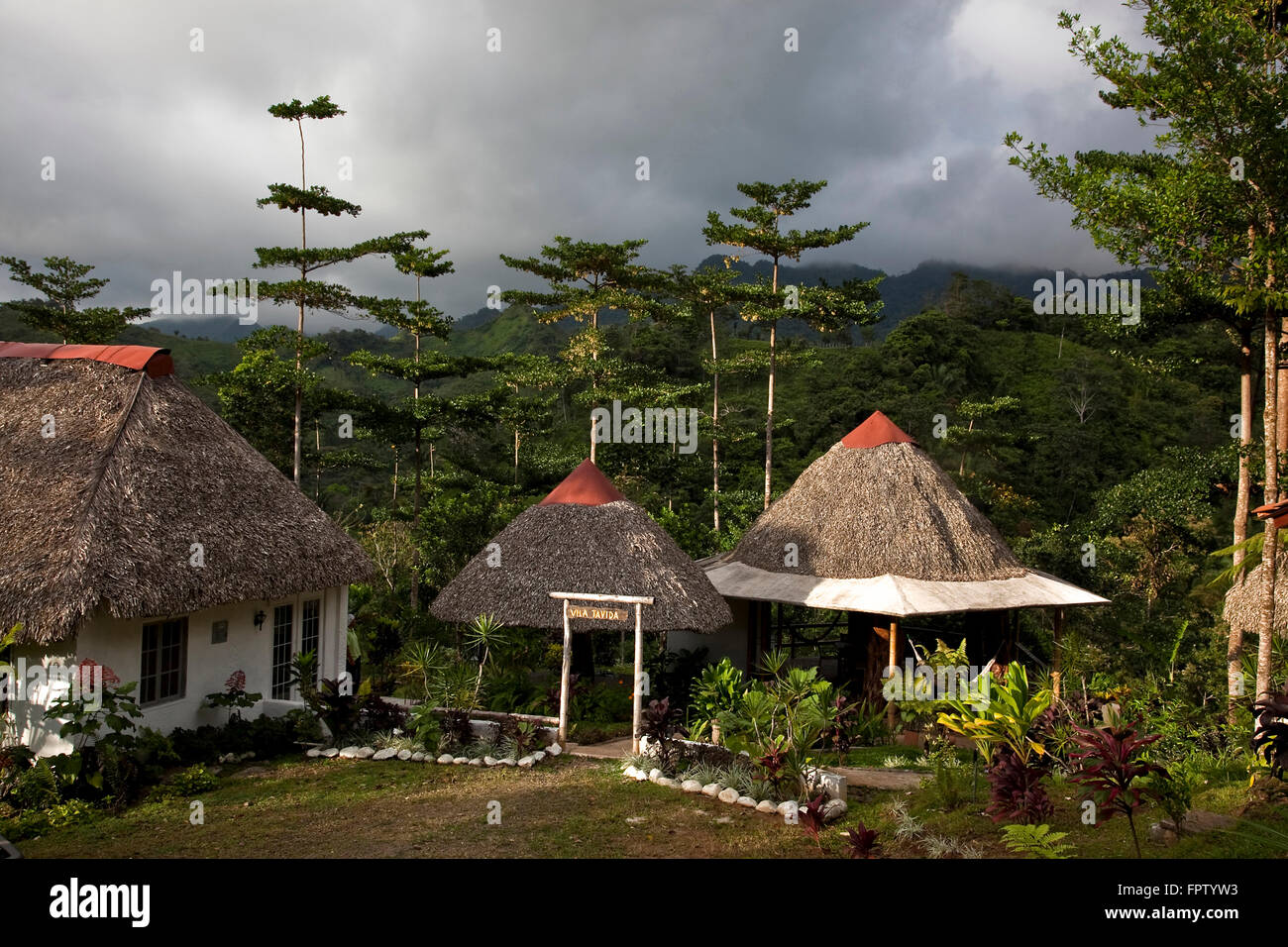 Lodge, Cerro La Vieja, Panamá Stockfoto