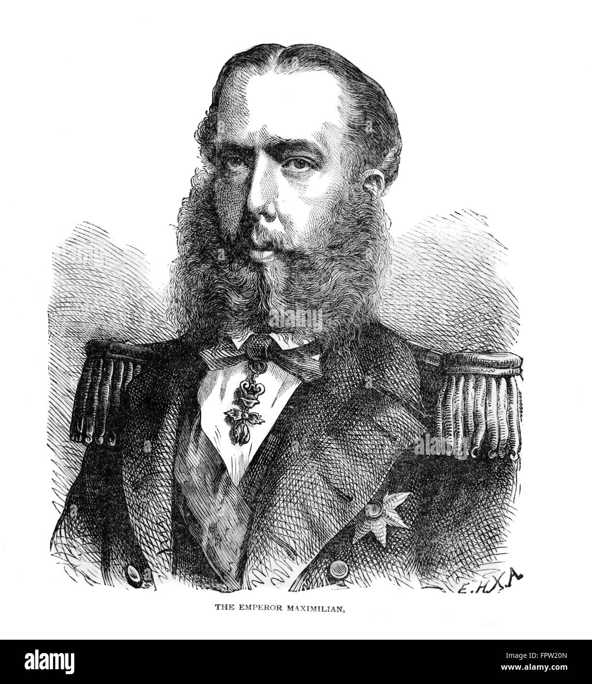 1860ER JAHRE PORTRÄT VON KAISER MAXIMILIAN VON MEXIKO BLICK IN DIE KAMERA Stockfoto