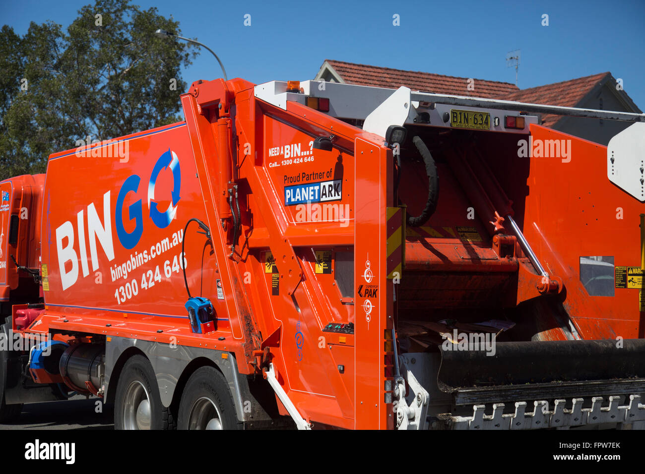 Müllabfuhr LKW in sydney, australien Stockfoto