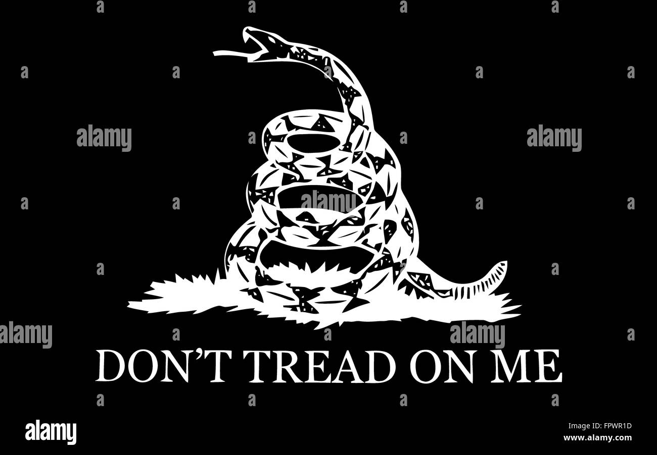 Dieses Design basiert auf die Gadsden Flag, welches ein Symbol für die frühen amerikanischen Kolonisten war. Stockfoto
