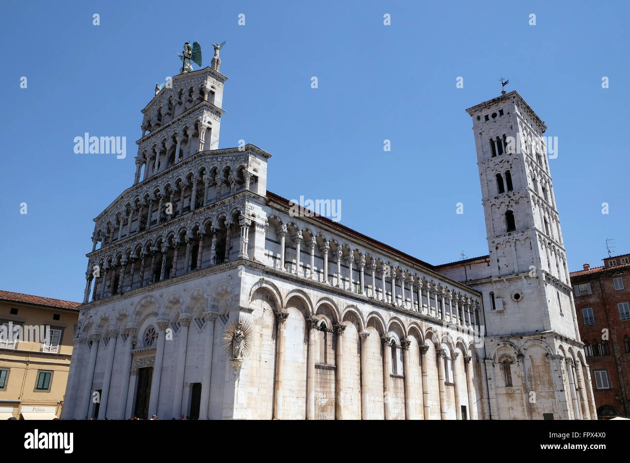 San Michele in Foro Kirche in Lucca, Italien, am 6. Juni 2015 Stockfoto