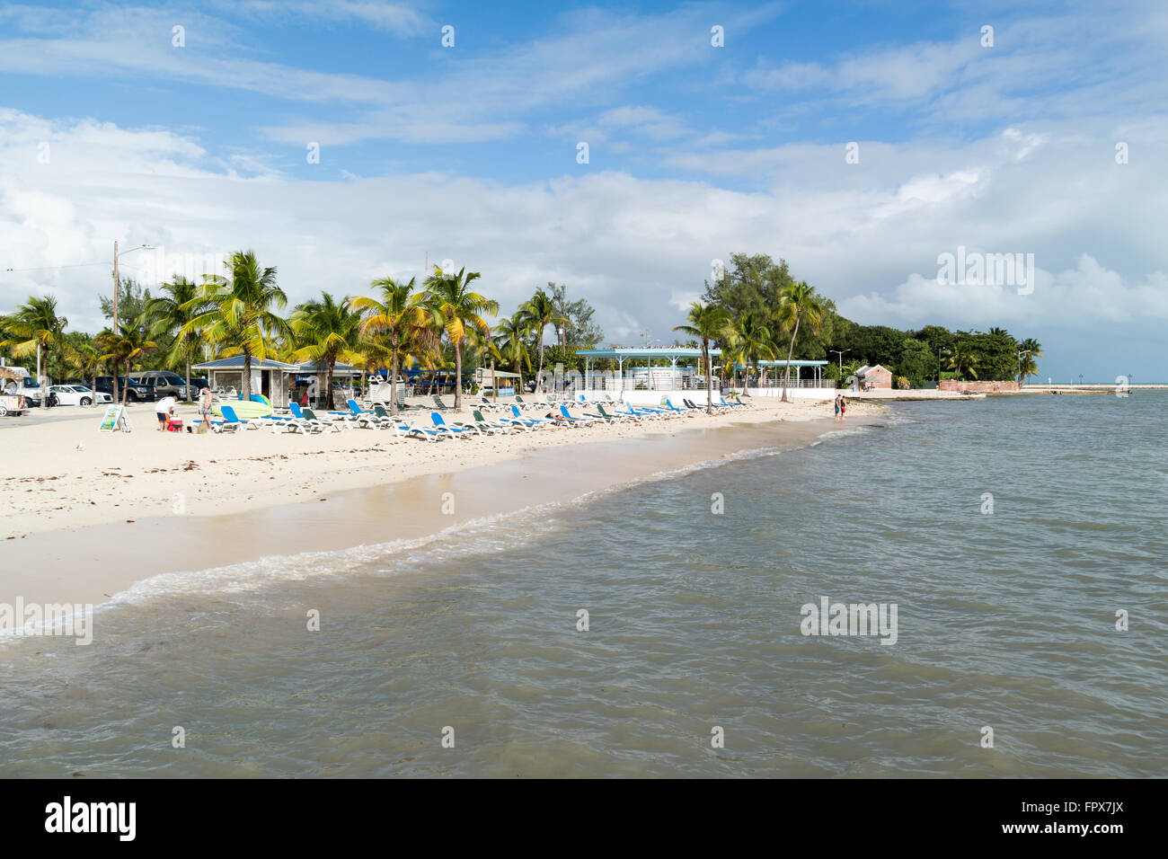 Menschen auf Higgs Strand am südlichen Küste von Key West, Florida Keys, USA Stockfoto