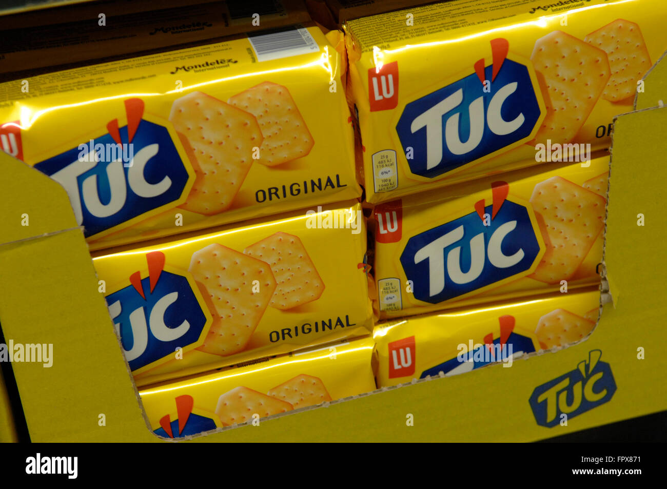 TUC Snack Kekse original von Jacob Fruitfield Food Group, Teil von Valeo Foods Group gemacht, Stockfoto