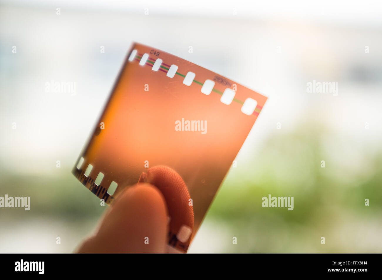 Ein Ausschnitt aus der 35mm-Farbfilm. Stockfoto