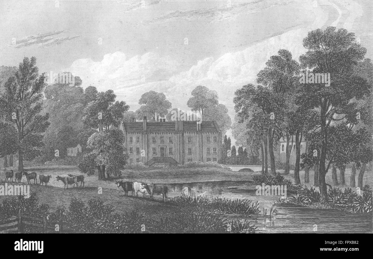 Mitarbeiter: Perry Hall, Lodge gate ich Gough: West Kühe, antiken Drucken 1830 Stockfoto