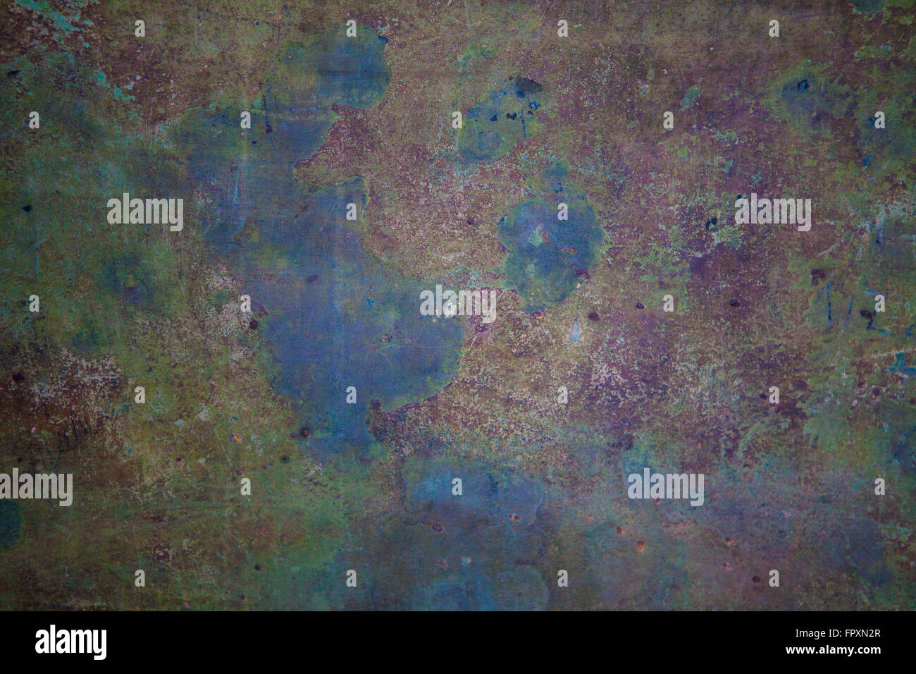 Hintergrundtextur alt Antik Kupfer Tür in Rom, Italien. Stockfoto