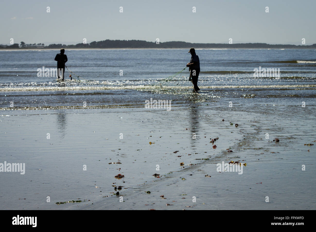 Flunder fangen in Riverton, Neuseeland Stockfoto