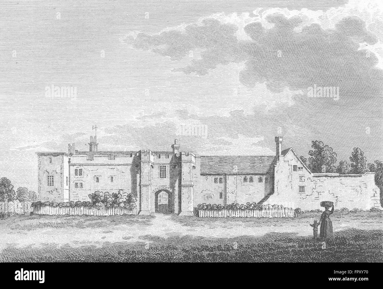 SUSSEX: Halnaker House: Grose, antiken print 1783 Stockfoto