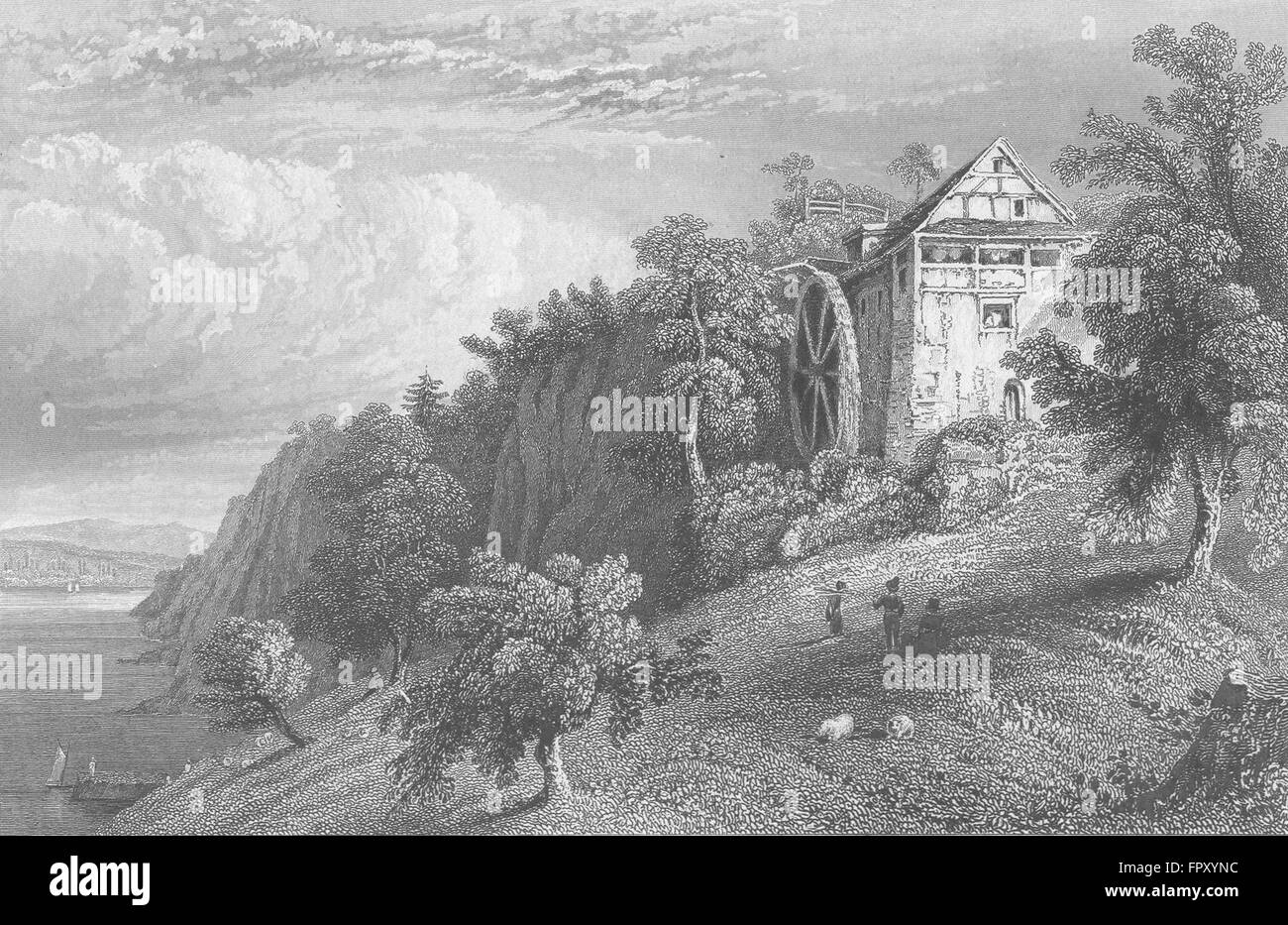 Deutschland: Mühle von Roos, sich: Tombleson, antiken print 1830 Stockfoto