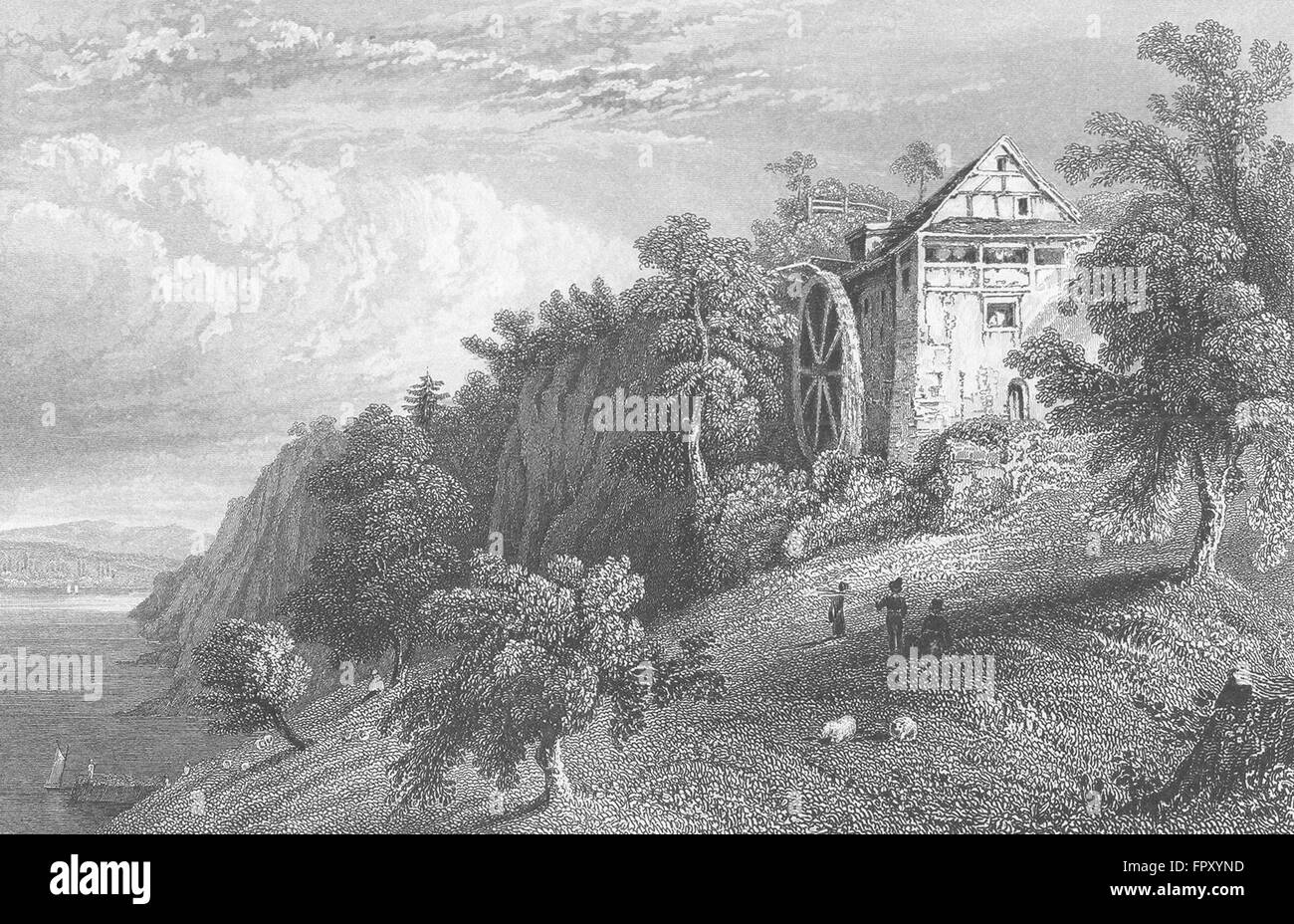 Deutschland: Mühle von Roos, sich: Tombleson, antiken print 1830 Stockfoto