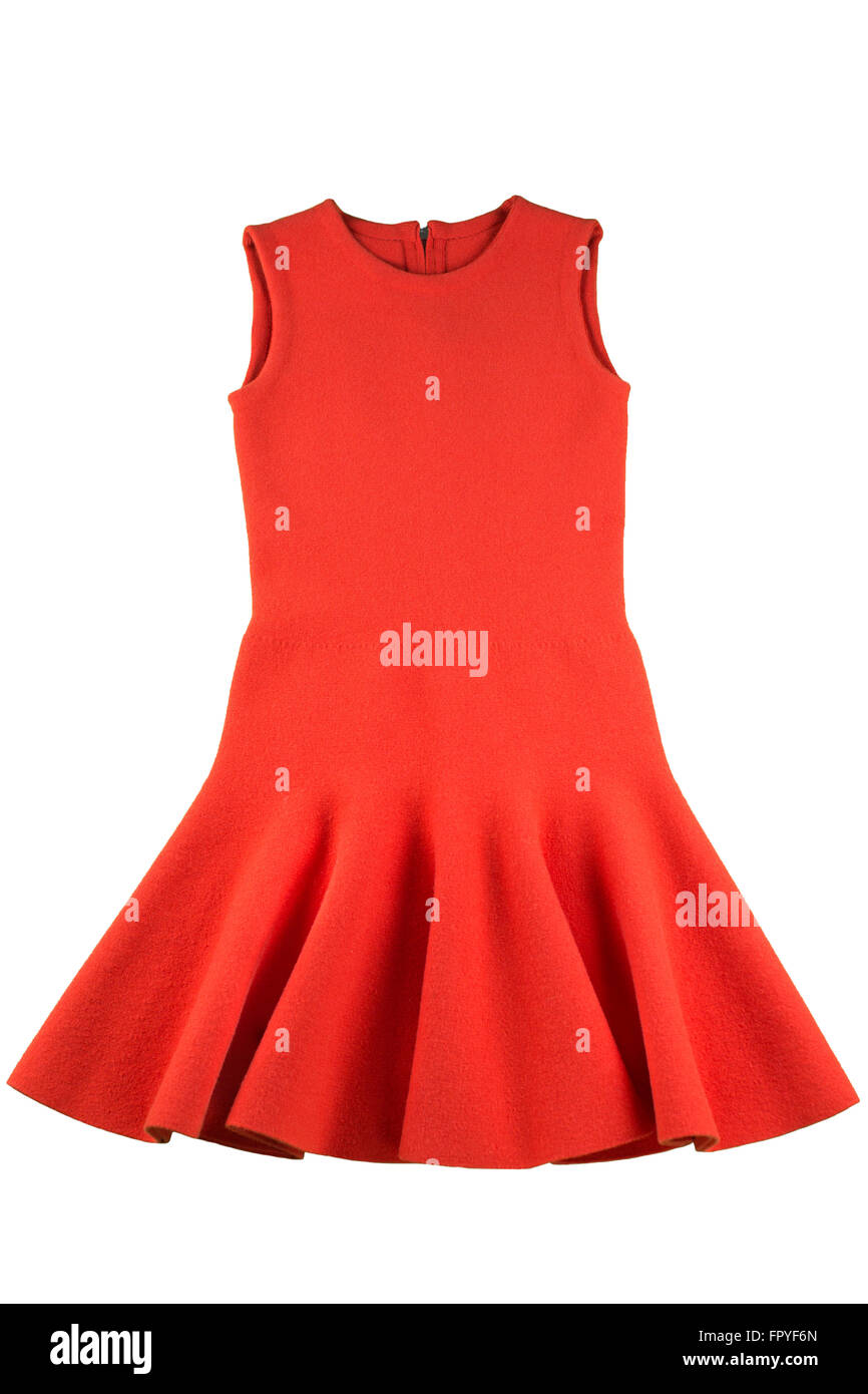 Roten Jersey-Kleid, isoliert Stockfoto