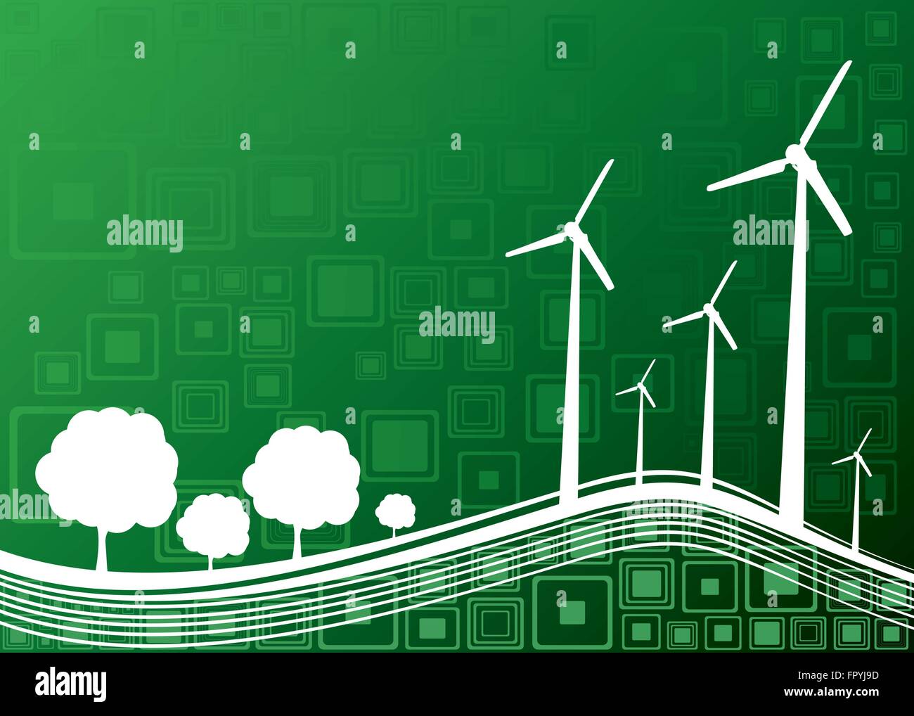 Ökologie-Konzept Industrie und Natur Hintergrund - Vektor-illustration Stock Vektor