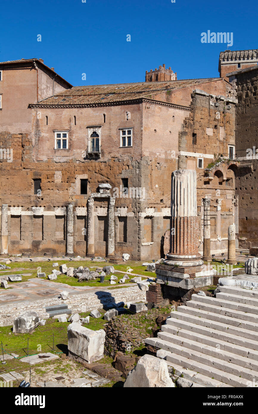 Trajan Forum (Piazza Foro Traiano) in Rom, Italien. Stockfoto