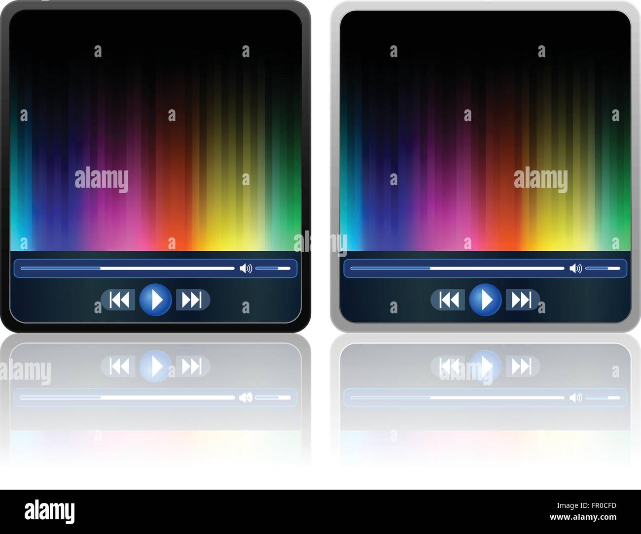 Media Player-Symbol auf einem weißen Hintergrund. Stock Vektor