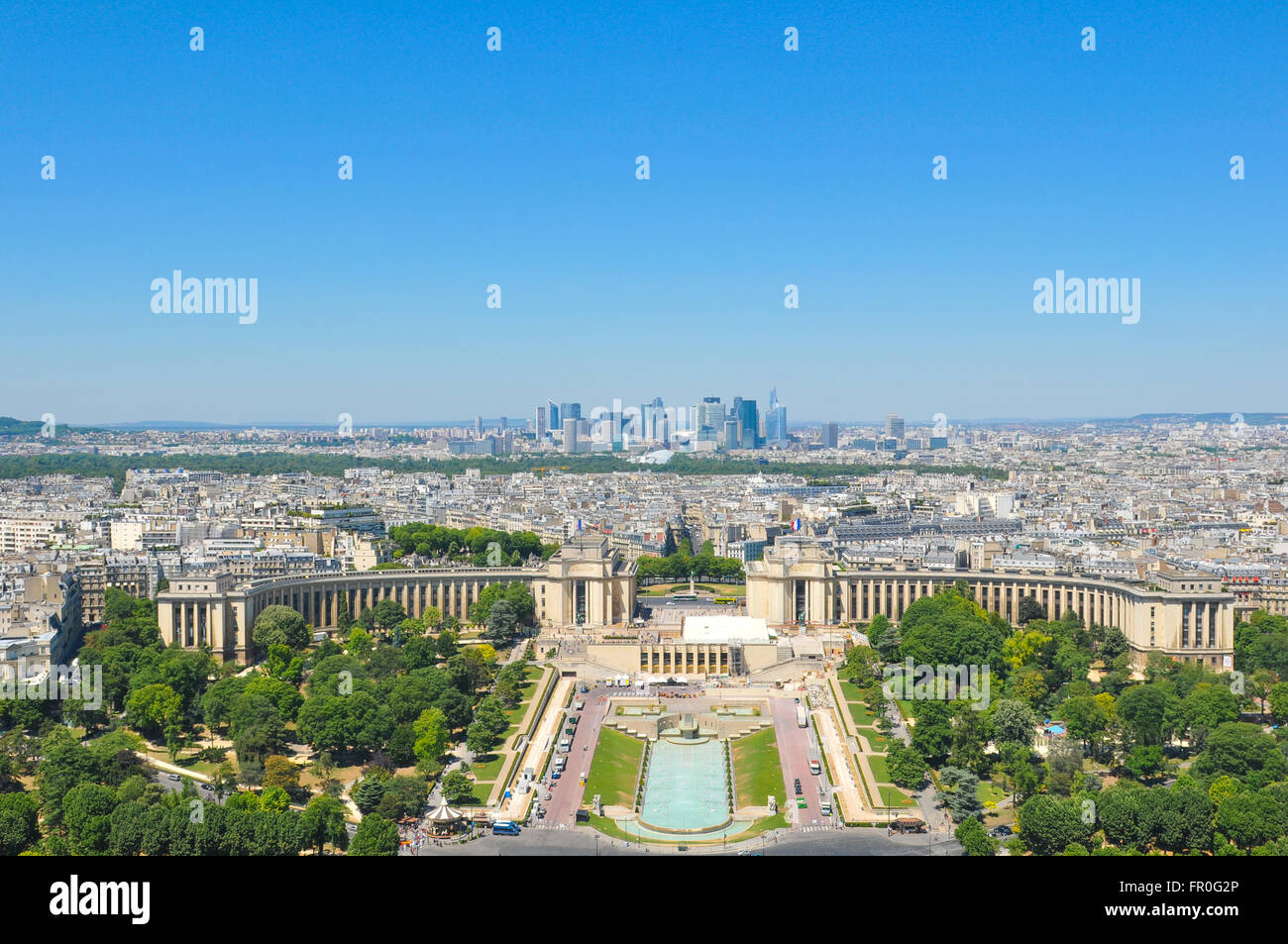 Luftaufnahme von Paris vom Eiffelturm aus gesehen Stockfoto