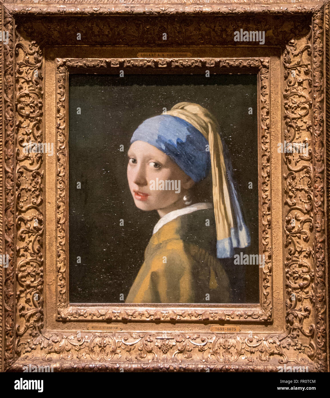 "Mädchen mit dem Perlenohrring" vom niederländischen Malers Johannes Vermeer in Maurits Museum in Den Haag Holland Stockfoto