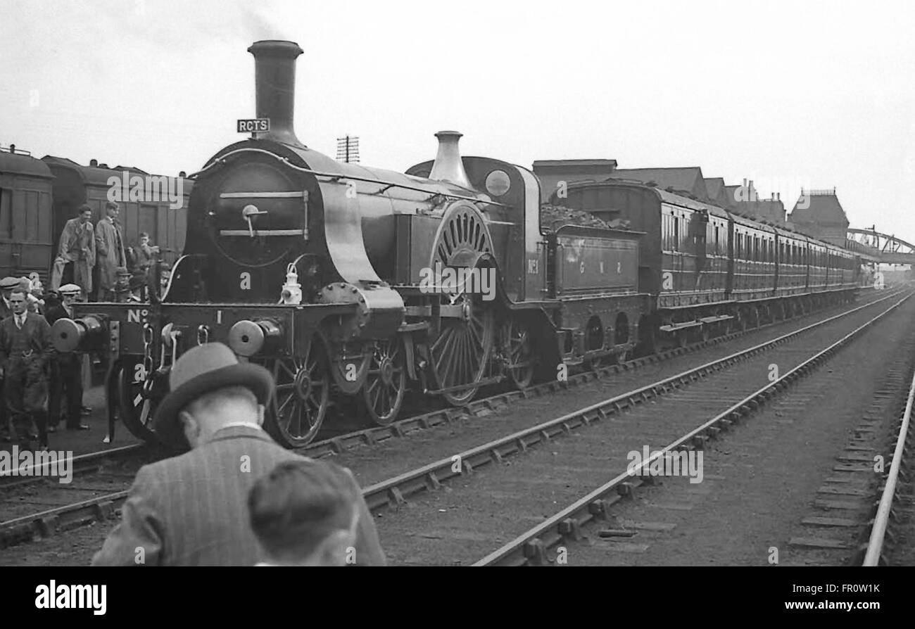 GNR Stirling 8ft einzelne RCTS Ausflüge in Peterborough 1938 Stockfoto