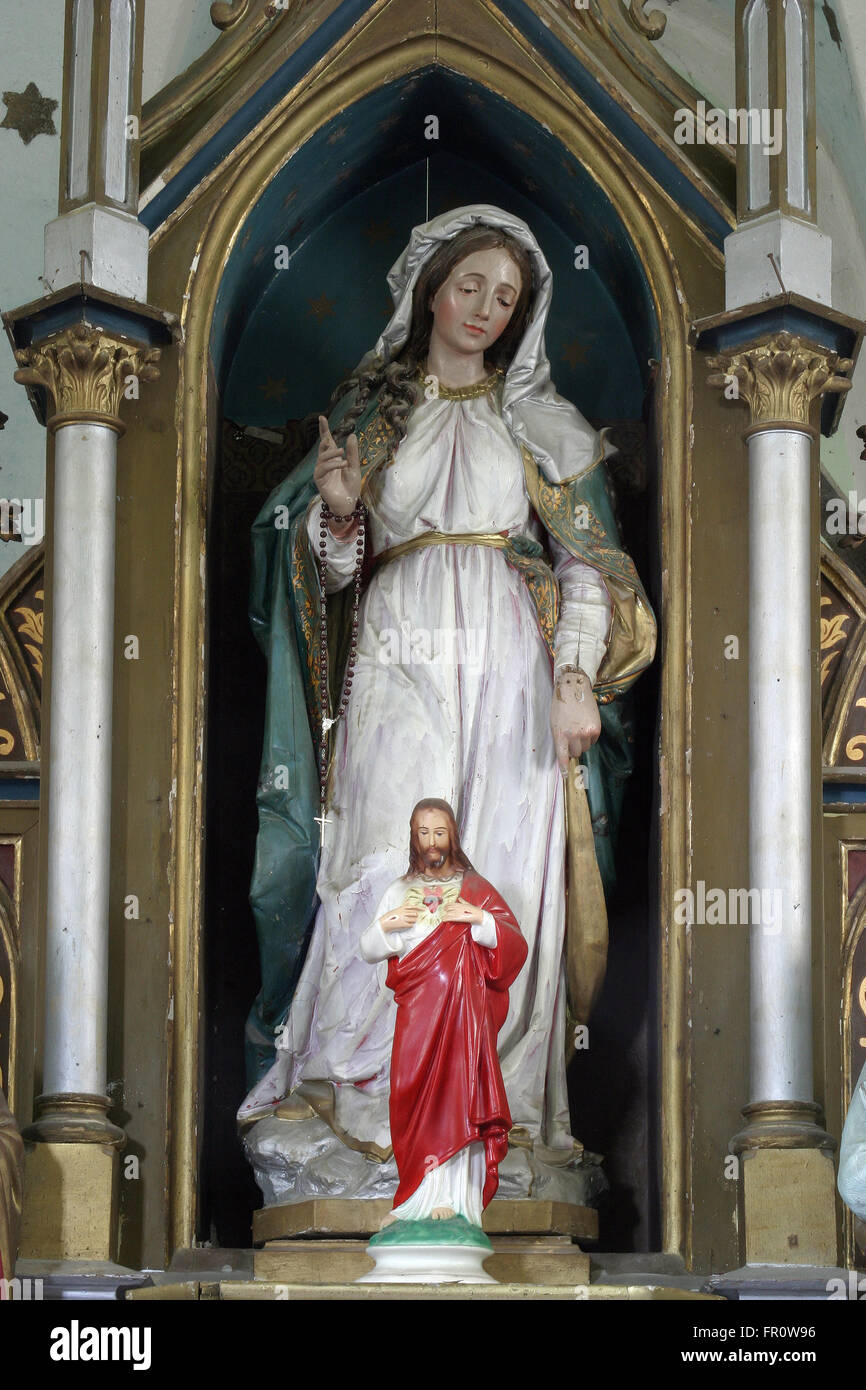 Altar der Jungfrau Maria in der Kirche von Saint Martin in Sv. Martin Pod Okicem, Kroatien Stockfoto