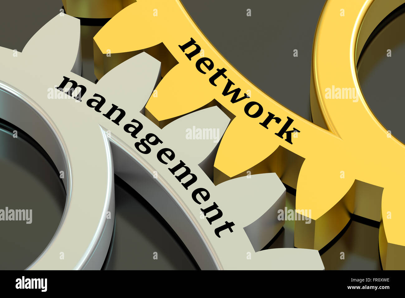Netzwerk-Management-Konzept auf die Zahnräder Stockfoto