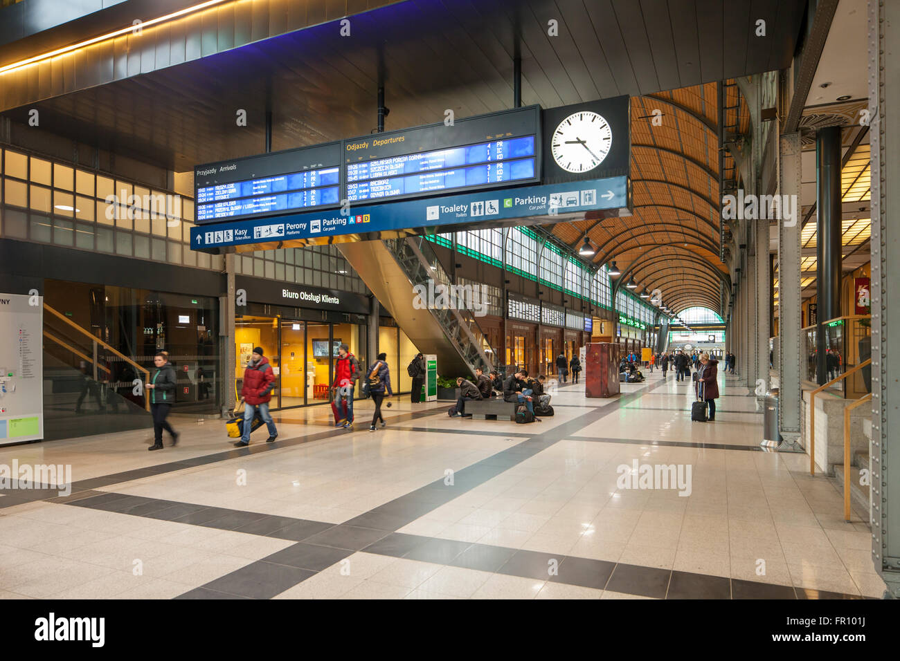 Hauptbahnhof in Wroclaw, Polen. Stockfoto