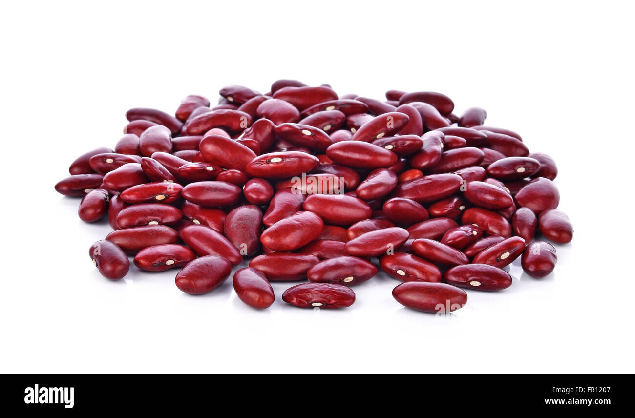 Rote Bohnen isoliert auf weißem Hintergrund Stockfoto