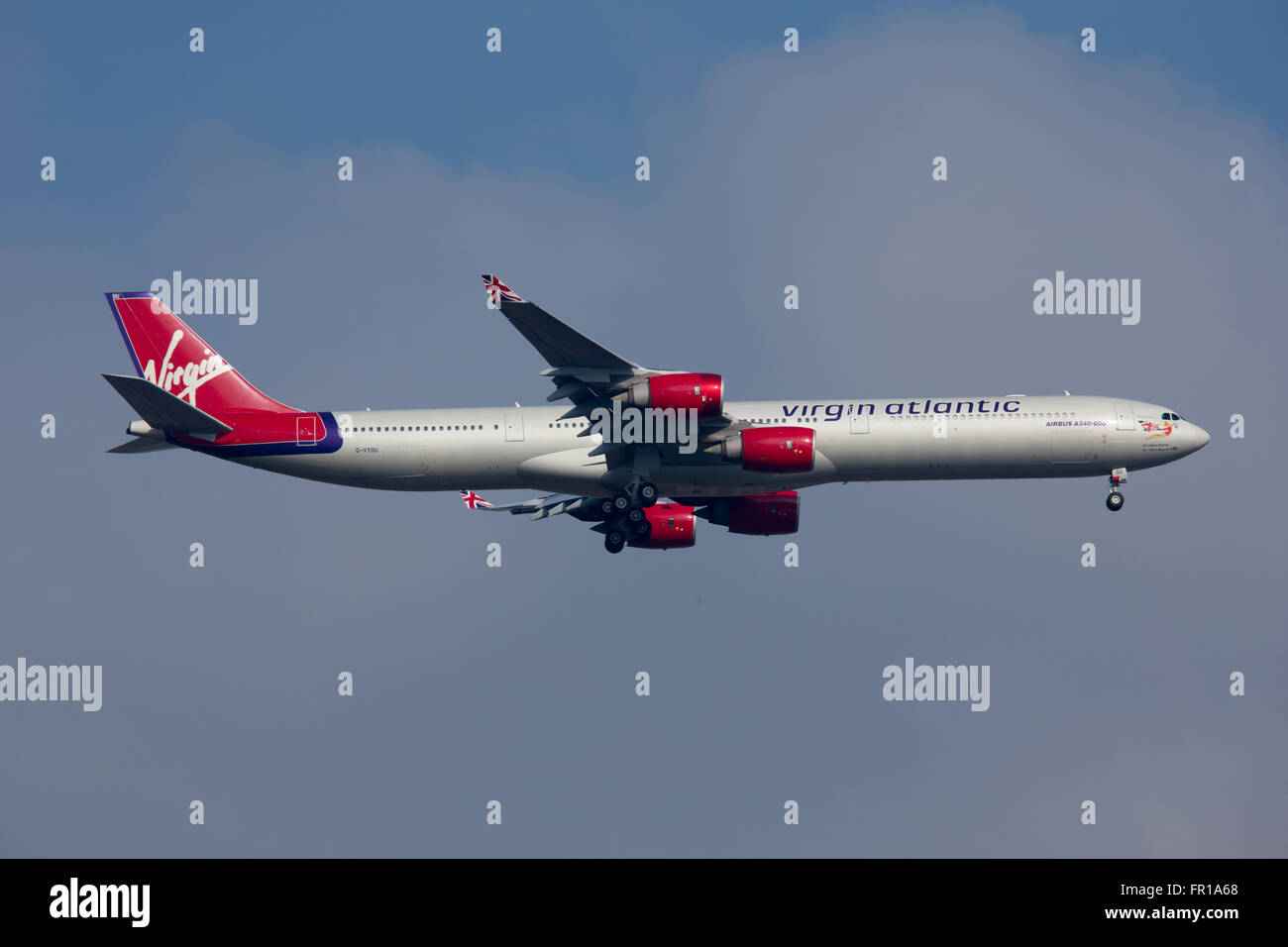 Virgin Atlantic Airbus A340 Stockfoto