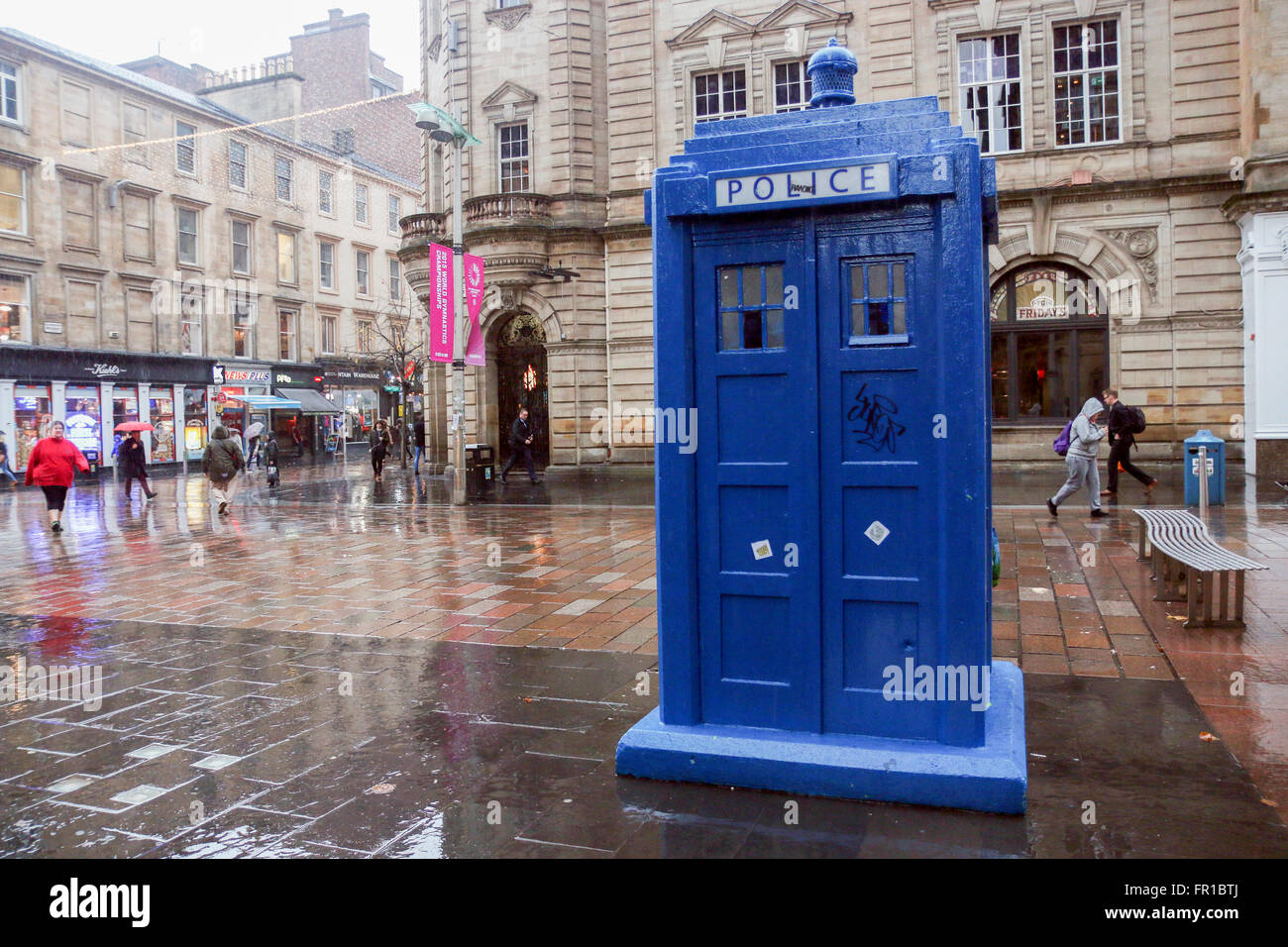 Glasgow, Schottland-blauen Polizei-box Stockfoto