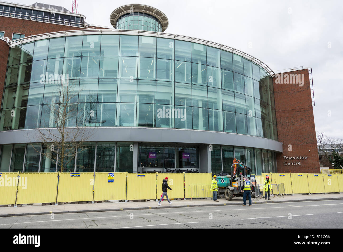 Bauarbeiten auf dem Gelände des ehemaligen BBC Fernsehen Zentrum Hauptsitz in White City in West-London Stockfoto