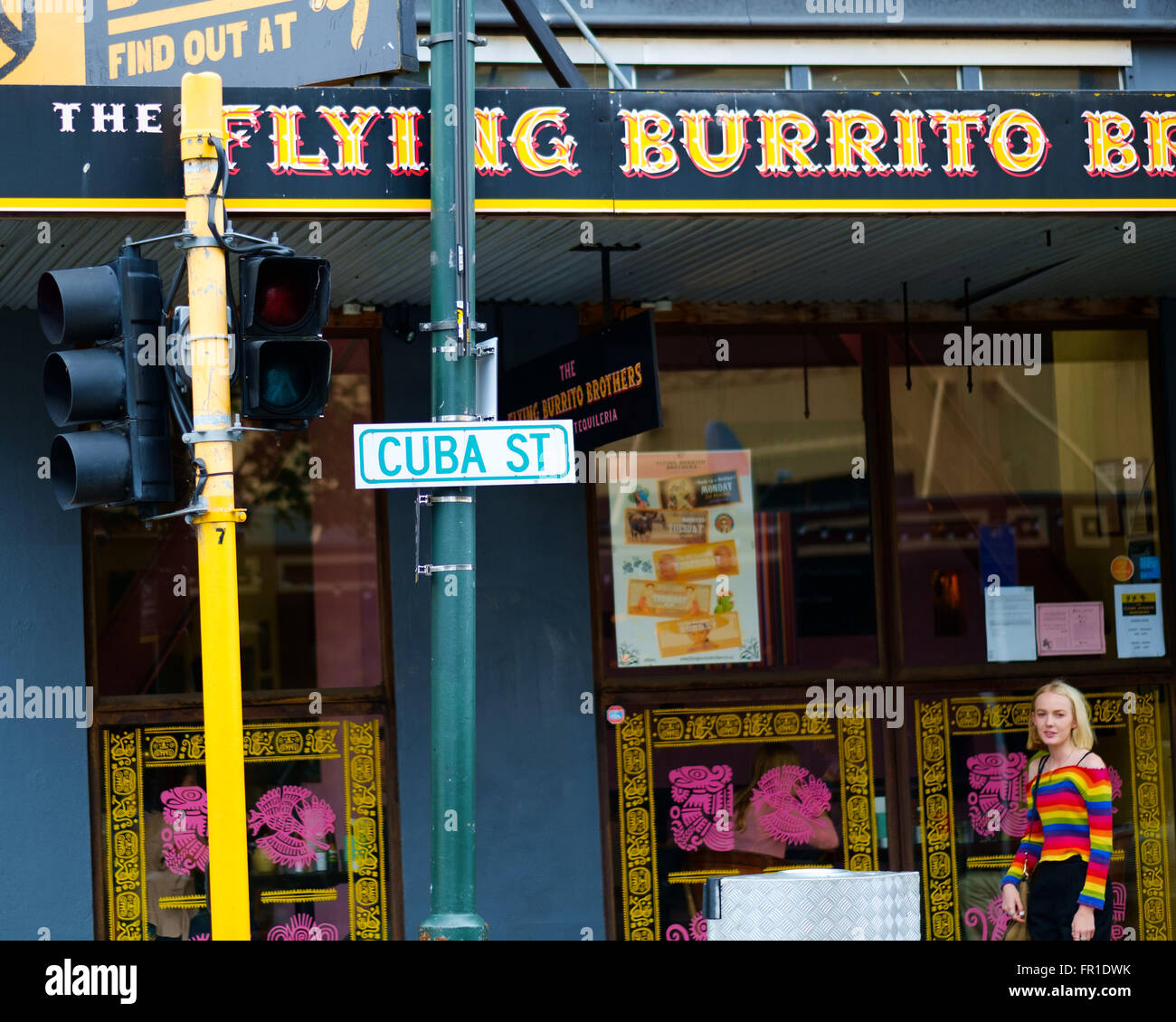 Cuba Street, Wellington, Neuseeland Stockfoto