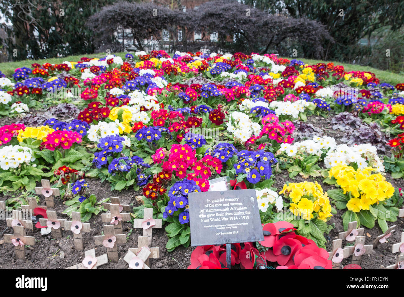 Garten der Erinnerung im Furnival Gardens in Hammersmith West London, UK Stockfoto