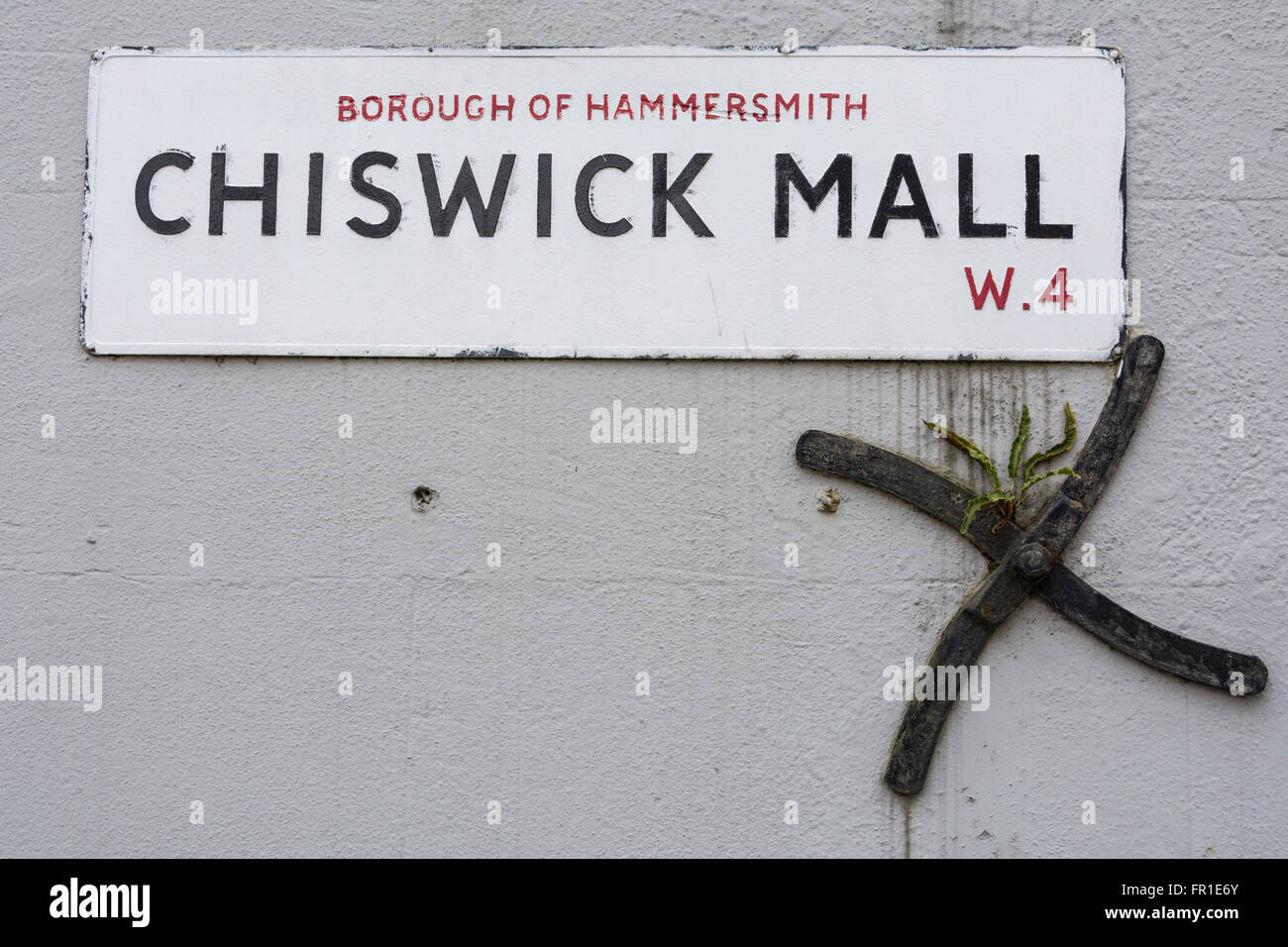 Straße Zeichen, Chiswick Mall, London, W4 Stockfoto