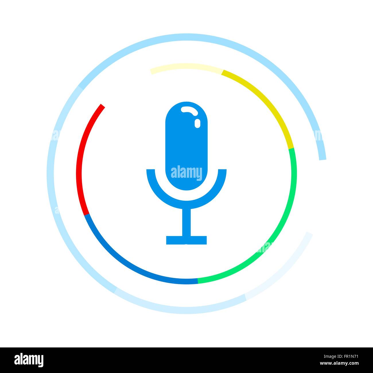 Mikrofon-Vektor-Symbol. Stimme Steuerungskonzept Anwendung Logo. Stock Vektor