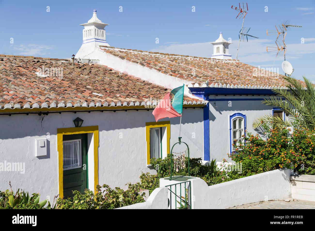 Cacela Stadt, touristischer Ort, bunt, Algarve, Südportugal, Europa Stockfoto