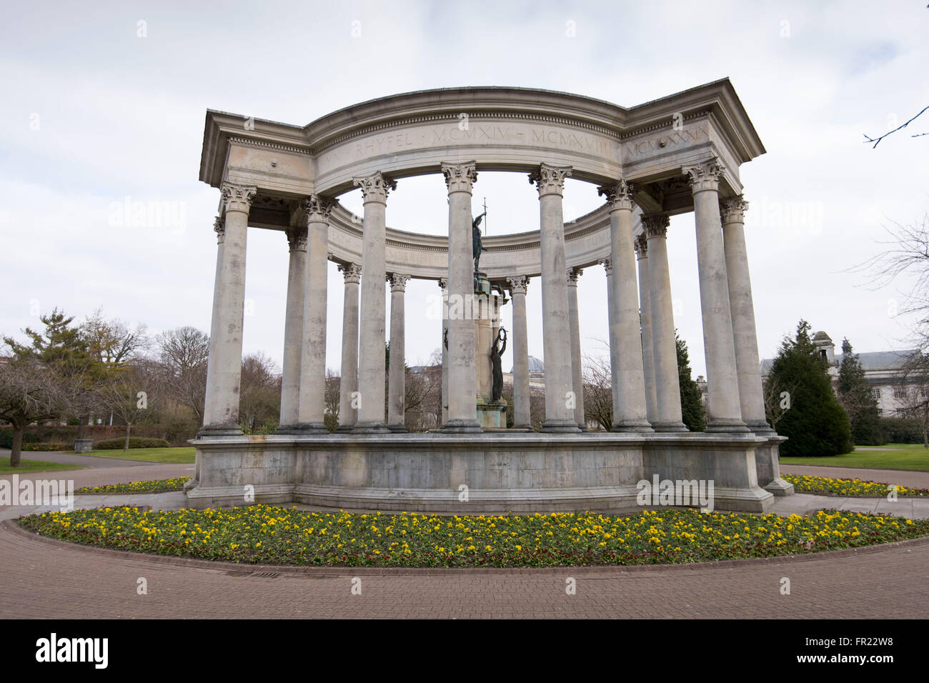 Kriegerdenkmal in Cathays Park, Cardiff, Wales. Stockfoto