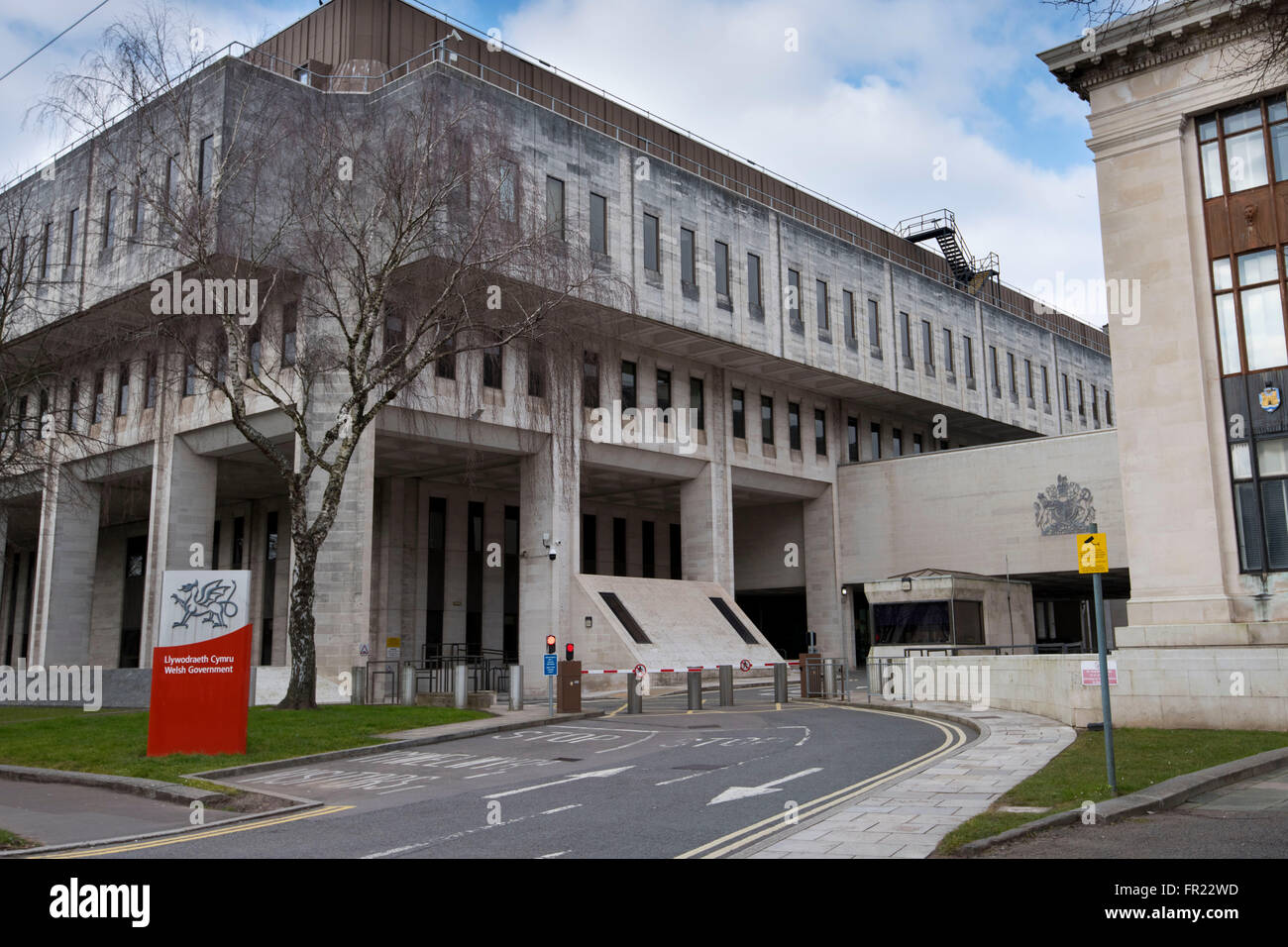 Waliser Versammlung Regierung aufbauend auf Cathays Terrasse in Cardiff, Südwales. Stockfoto