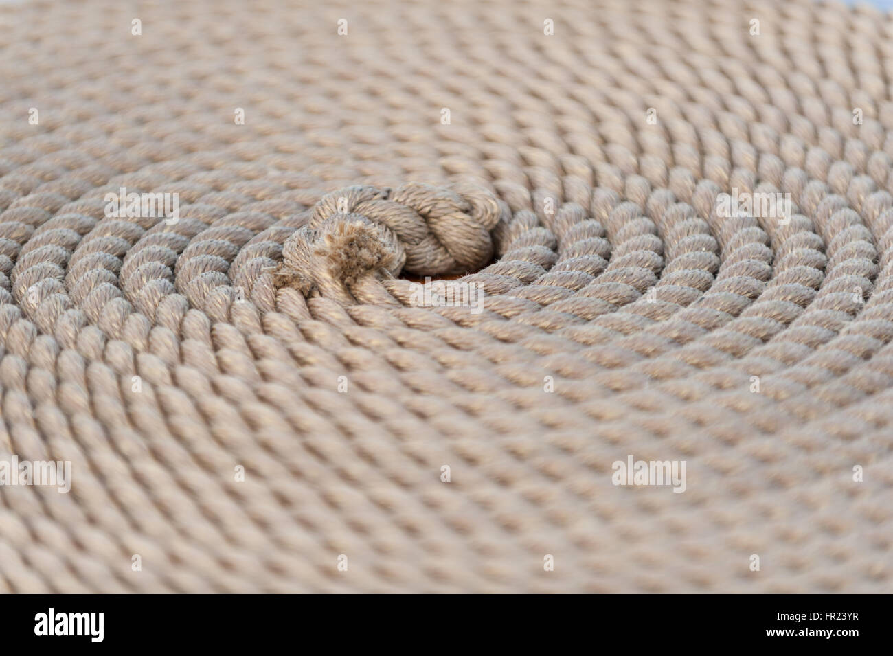 Seil-Spule an Bord der Zebu Großsegler, Whitehaven, Cumbria Stockfoto